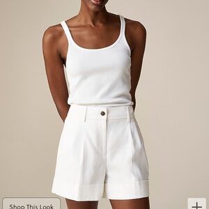 JCREW BNWT white linen shorts